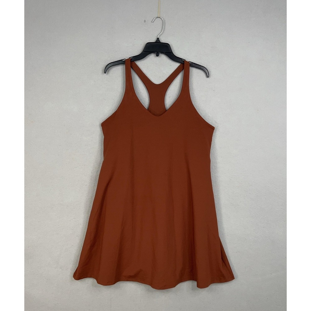 Girlfriend Collective Dress Womens 4XL Rust Racerback Built In Shorts Pockets